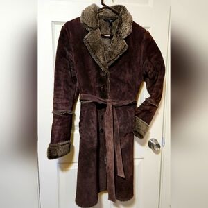 Beautiful leather shearling coat